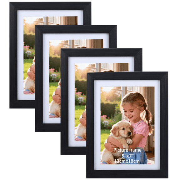 4 Pack 5x7 Picture Frame for Wall or Tabletop Display
