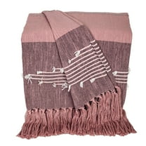 Parkland Collection Executive Pink Cotton Slub Throw With Extra Softness