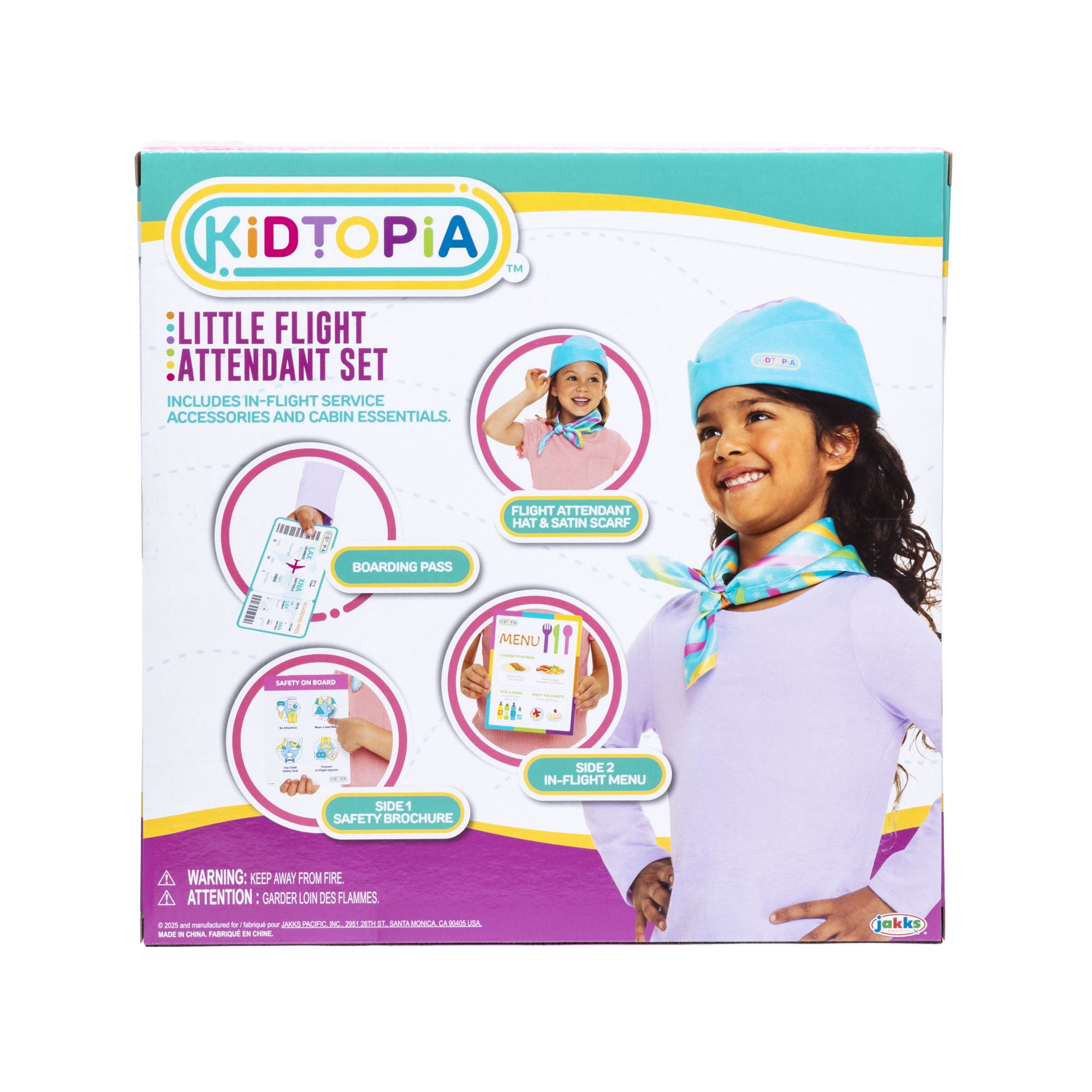 Kidtopia Little Flight Attendant Role Play Set with 4 Accessories for Kids Aged 3 and Up