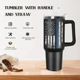 thumbnail image 4 of 40 oz Tumbler with Handle lid and Straw, American Flag Blue Line Stainless Steel Dad Travel Tumbler Cup Mugs,Police Academy Graduation Gifts, Police Gifts for Men Dad, 4 of 7