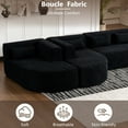 thumbnail image 6 of 144" Modular Sectional Sofa with Two Chaise Lounges, Upholstered 5-Seater Cloud Couch with Back Pillows, Free-Combination Sofa Couch for Living Room, Black, 6 of 9