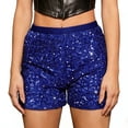thumbnail image 3 of Yievot Sparkly Sequins Shorts for Women Elastic High Waist Straight Leg Hot Bottom for Glitter Party Club Concert, 3 of 7