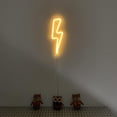 thumbnail image 4 of Letreros de neón con forma de rayo, funciona con pilas y USB, arte blanco cálido, luces decorativas LED, decoración de pared para sala de estar, 4 of 5