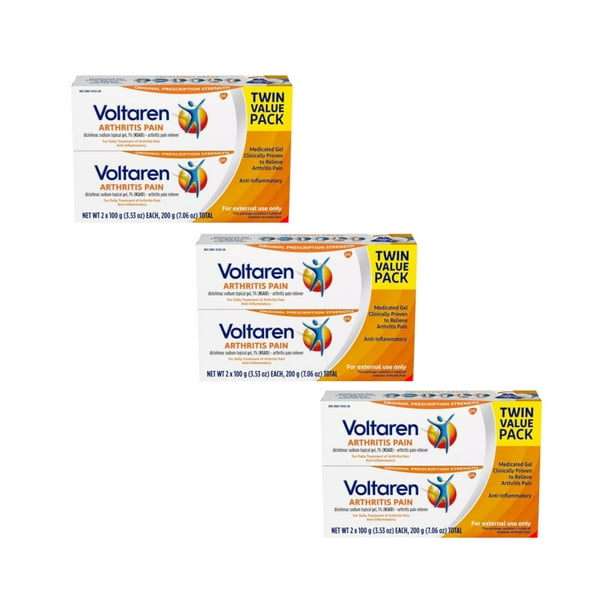 Voltaren Arthritis Pain Topical Gel,3.53 oz. Twin Pack Pack of 3
