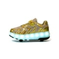 thumbnail image 5 of Daeful Youth Skate Shoes with Wheels Sneakers Luminous Trainers Breathable LED Light Kids Comfort Roller Shoes Golden 7, 5 of 9