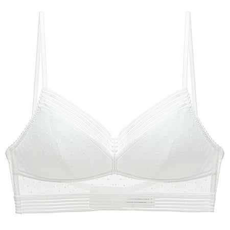 

YXGla Women Soft Push Up Spaghetti Strap Low Back Thin Mesh Lace Bra Underwear for Home