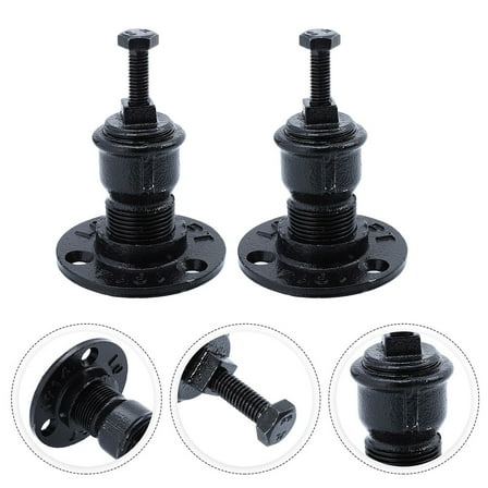 ULTNICE Hand Railing Brackets Handrail Bracket Iron Black Mounting for Store 2Pcs 2.8x2.6x2.6in