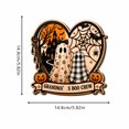 thumbnail image 2 of Halloween Plaid Ghost Wooden Signs with Stand Spooky Crew Tabletop Decor for Fall Holiday Party Farmhouse Style Home Ornament Gift, 2 of 5