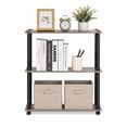 thumbnail image 4 of Furinno TURN-N-TUBE Storage Shelves, 3-Tier Book Shelf, Corner Shelf, Toolless Open Shelves, for Organization and Storage, Living Room, Bedroom, Entryway, Laundry, Grey Oak, 4 of 4