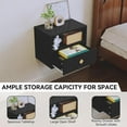 thumbnail image 4 of VividVibes  Floating Nightstand Set of 2 with Drawer, Modern Small Bedside End Table with Decorative Embossed Pattern, Black Floating Night Stands for Bedroom, Wood Wall Mounted Shelves with Storage, 4 of 8
