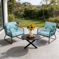 thumbnail image 6 of Outdoor Patio Cushion Covers 2 Pack Turquoise Marble Patio Chair Cushion Covers with Ties and Zipper Modern Abstract Art Waterproof Outdoor Seat Cushion Covers for Patio Furniture 22"x20", 6 of 9
