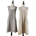 thumbnail image 2 of Fennco Styles Solid Criss Cross Back Apron Pure 100% Linen Cooking Kitchen Apron, 2 of 2