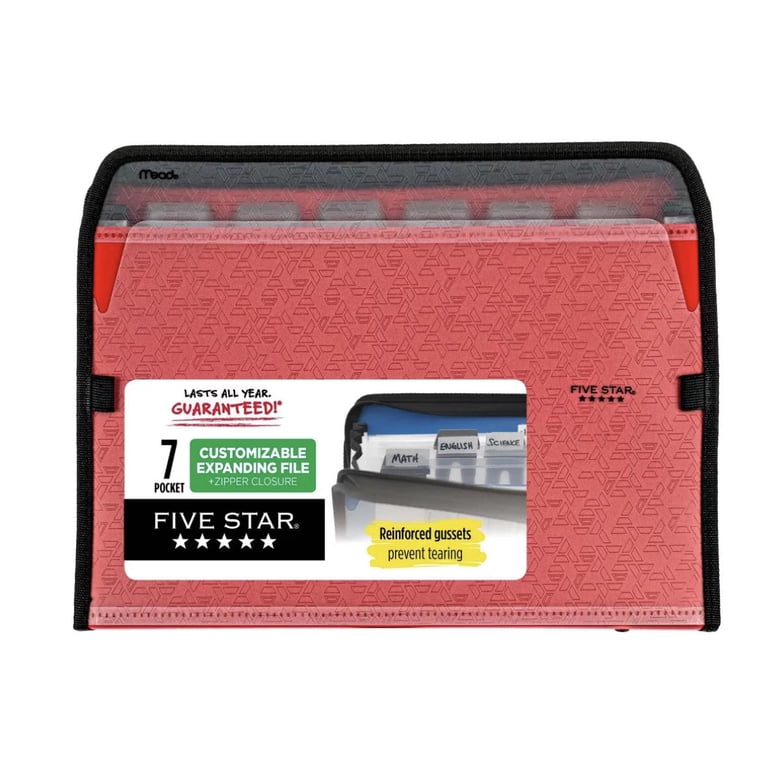 FIVE STAR, Expanding File Folder, 7-Pocket, Multicolor - Walmart.com