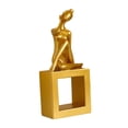 thumbnail image 3 of Estatua de niña, decoración del hogar, recuerdos, personaje, estética, creativa, moderna, figura Dorado, 3 of 9