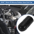 thumbnail image 2 of 25/64" 10mm ID Silicone Rubber Hose End Cap 3-ply Polyester for Coolant Turbo Bypass Valve Vacuum 30mm Black, 2 of 7