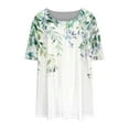 thumbnail image 5 of Womens Tunic Top Short Sleeve Tunics for Women Plus Size Round Neck Longline Tops for Leggings Ladies Swing T Shirt Casual Loose Stretch Comfortable Blouses Shirts Green XXXL, 5 of 5