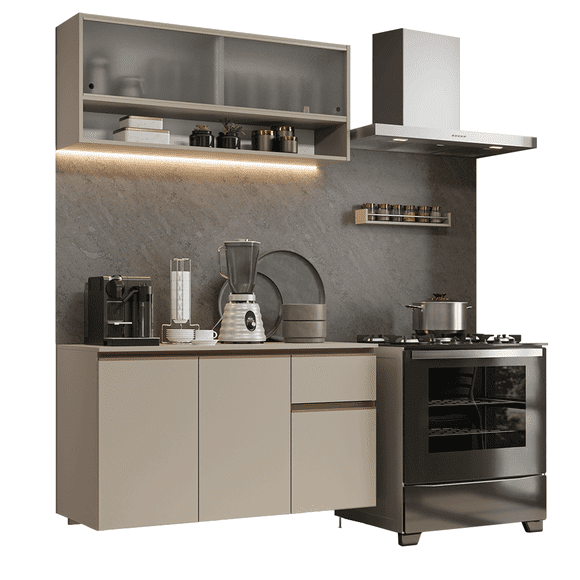 Cocina Integral Completa Modular Madesa Nice 120cm Crema 09