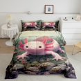 thumbnail image 2 of Homewish Ocean Animal Axolotl Bedding Comforter Set,Sea Salamander Twin Comforter Sets,Pink Brown Bedding Set For Girls Boys,Luxury Bedroom Decor Reversible,2pcs, 2 of 8