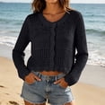 thumbnail image 2 of PBFRDSJ Long Sleeve Cardigan for Women Knit Crochet Button Down Sun Protection Cover Up Trendy Summer Sweaters for Casual Vacation, 2 of 6