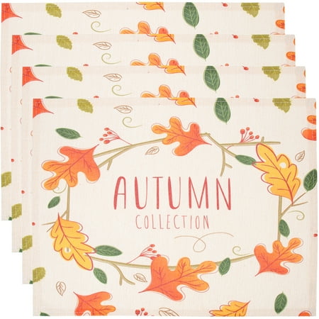 

4pcs Autumn Decorative Placemat Maple Leaf Placemat Harvest Scene Decor