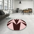 thumbnail image 4 of Ahgly Company Machine Washable Indoor Round Transitional Pink Area Rugs, 4' Round, 4 of 7