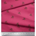 thumbnail image 2 of Soimoi Poly Georgette Fabric Dot & Owl Bird Print Sewing Fabric Yard 52 Inch Wide, 2 of 3