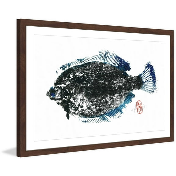 "Summer Flounder" Framed Painting Print