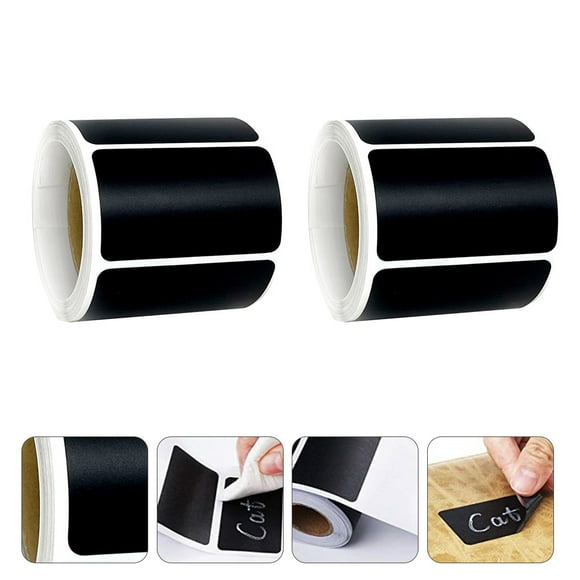FONDOTIN Waterproof Chalkboard Label Stickers for Kitchen Black Removable Sticky Labels