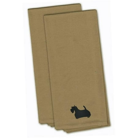 

Scottish Terrier Tan Embroidered Kitchen Towel - Set of 2