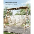 thumbnail image 6 of Nordic Hygge Hammock Chair with Large Thick Cushion, Beige, 6 of 8