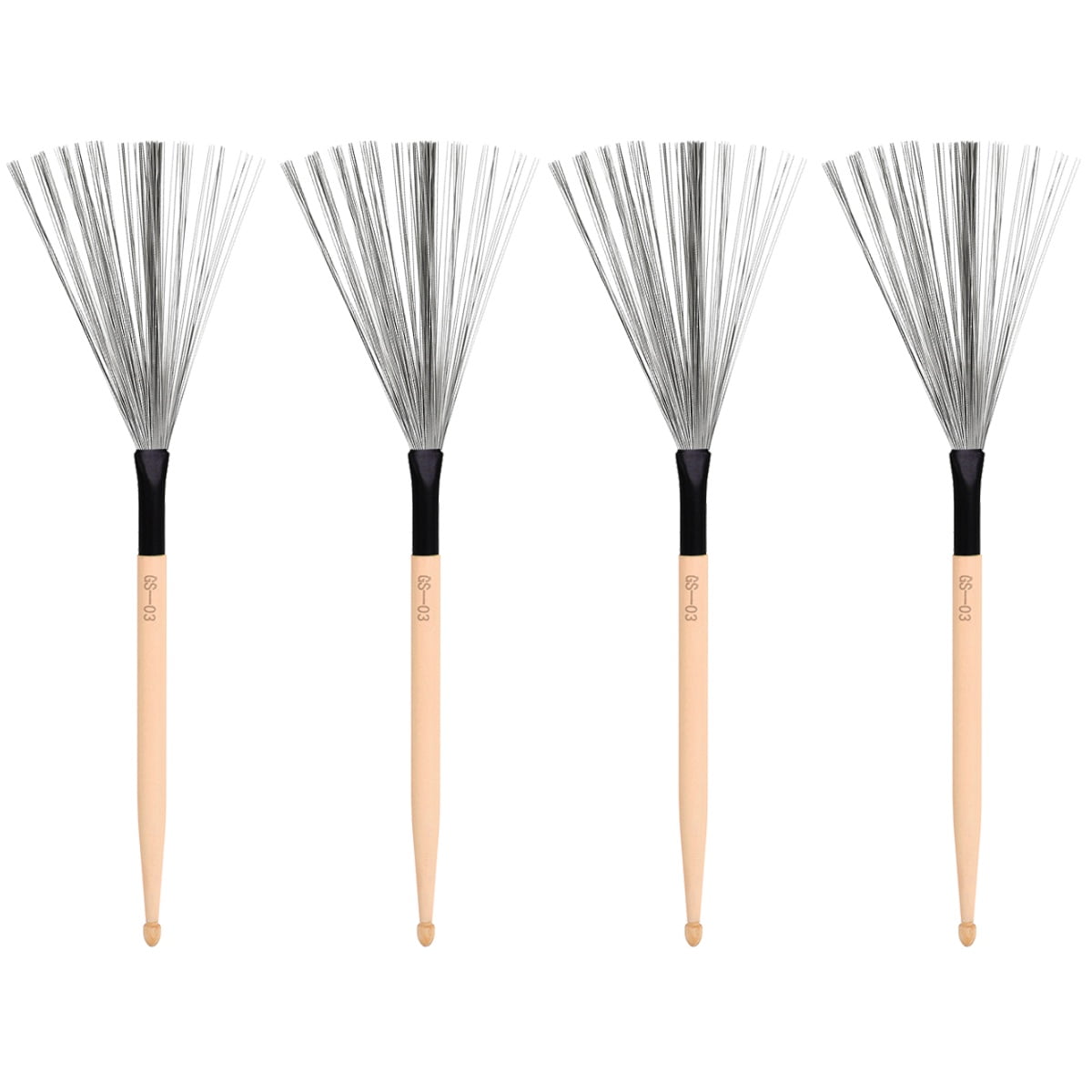 2 Pairs Double Head Drum Brush for Drummer Playing Percussion