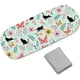 thumbnail image 1 of Estuche rígido de cuero para gafas Black Cat, funda delgada y portátil, con tapa tipo concha, funda protectora y paño de limpieza., 1 of 9