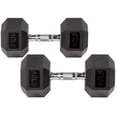 thumbnail image 5 of BalanceFrom&nbsp;Rubber Encased Hex Dumbbells, 40lbs Pair, 5 of 6
