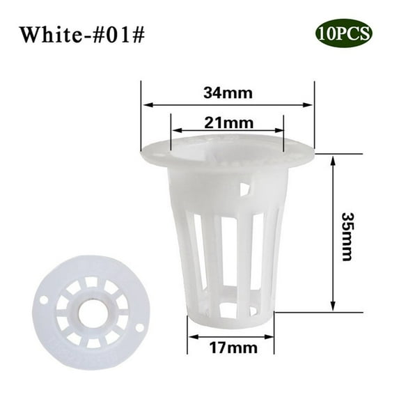 Aeroponic Hydroponic Plant Grow Vegetable Planting Basket Nursery Pots Net Cup Mesh Pot WHITE-01