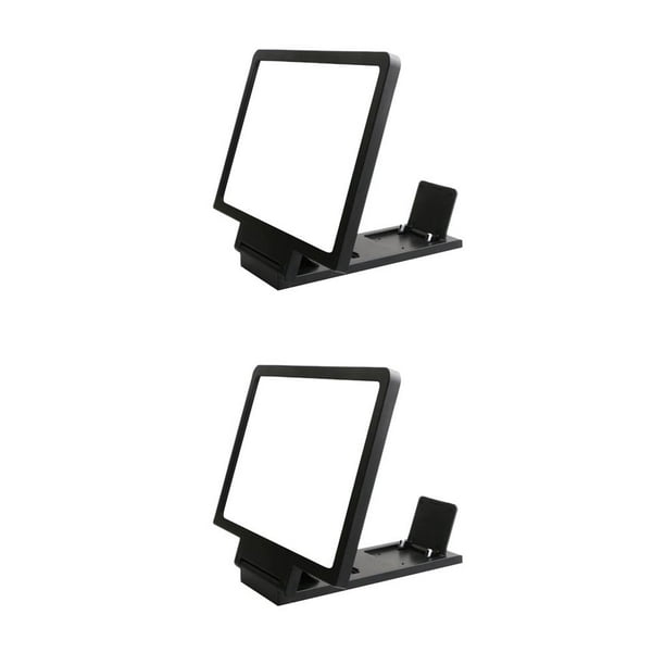 Seitruly Soporte para amplificador de pantalla 3D, lupa plegable para teléfono móvil, soporte HD, soporte para amplificador de vídeo, soporte para negro 2piezas