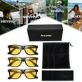thumbnail image 4 of Joopin Retro Square Night Vision Glasses for Men Women Fishing Driving Hiking UV400 Protection(3 Pack), 4 of 7