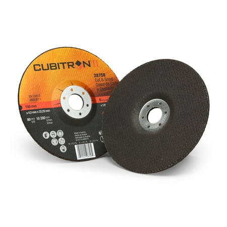 

3M Cubitron II Cut and Grind Wheel 28758 T27 6 in x 1/8 in x 7/8 in 10 per inner 20 per case