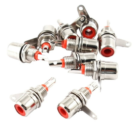 Rca Chassis Socket - 10 Pcs RCA Phono Chassis Panel Mount RCA Female Connector Socket Silver Tone