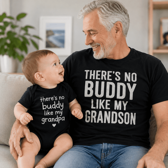 There's No Buddy Like My Grandson Matching Grandpa And Grandson Shirts, Grandpa And Me Outfit, Grandfather Gift, Father's Day Grandpa Gift