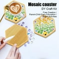thumbnail image 4 of DIY Mosaic Tile Coaster Craft Kit, Wooden Cup Mat Making Set with Colorful Mosaics, Beginner-Friendly Arts & Crafts Gift Kit for Valentine’s Day & Anniversary, 4 of 5