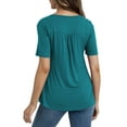 thumbnail image 2 of VERABENDI Women's Plus Size Tops Summer Short Sleeve Lace Trim Shoulder Tunic Blouses,M-4XL, 2 of 7