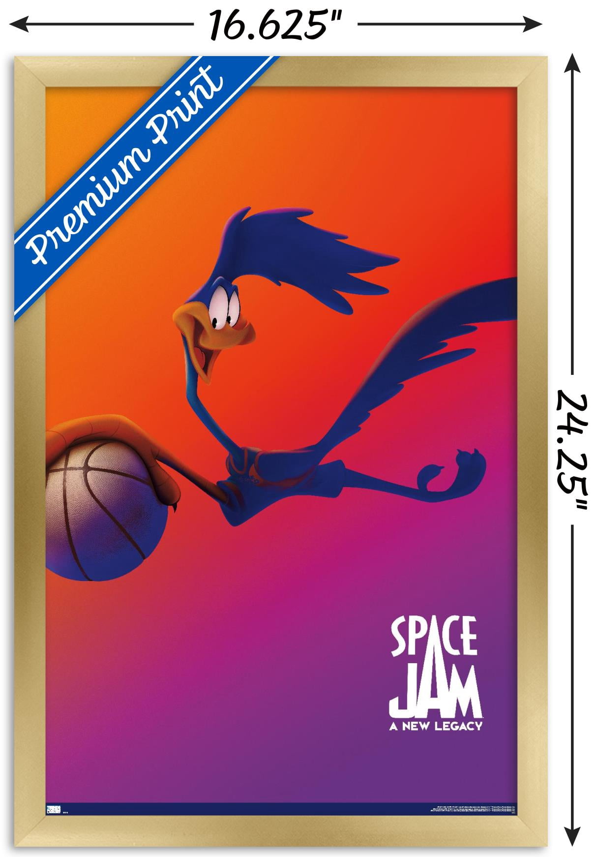 Space Jam: A New Legacy - Road Runner One Sheet Wall Poster, 14.725" x 22.375", Framed