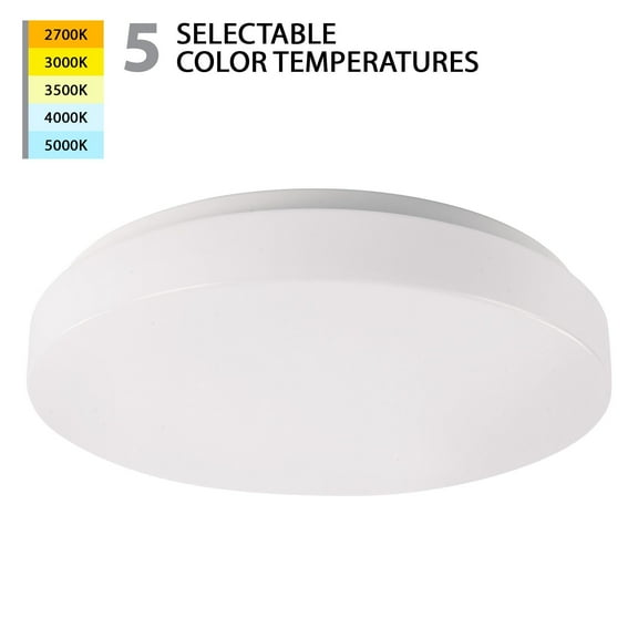 WAC Lighting Blo 15" 1-Light LED 5-CCT Energy Star Aluminum Flush Mount in White