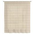 thumbnail image 2 of Cream Plaid Sheer Curtains 54 Inches Long, Gingham Checked Minimalist Modern Light Filering Curtains, Breathable Simi Curtain Privacy Drapes for Kitchen Bathroom Nursery Small Window Treatment, 2 of 9
