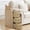 narrow nightstand-Natural, variant on YOCWO Large Storage Nightstand with Charging Station Iron Rattern Pattern, Farmhouse Square End Table with 2 Door and Open Shelf for Bedroom Living Room, Natural