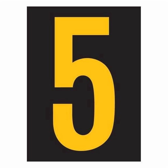 Stranco Number Label, Vinyl, 2-7/8 in H, 1-3/4 in W, PK25 RUM200-5-YB