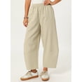 thumbnail image 2 of DARING DIVA Women's Baggy Wide Leg Pants Palazzo Harem Trousers Small Khaki, 2 of 6