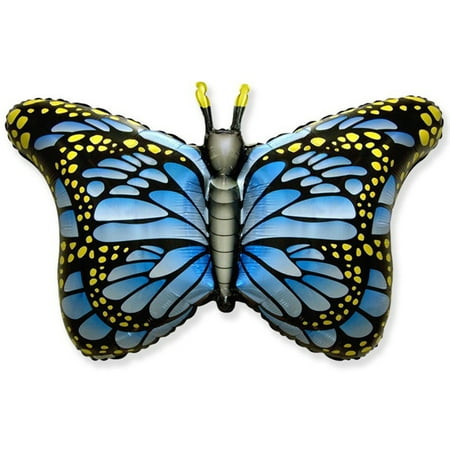 38 inch Butterfly - Royal Blue Foil Mylar Balloon - Party Supplies Decorations