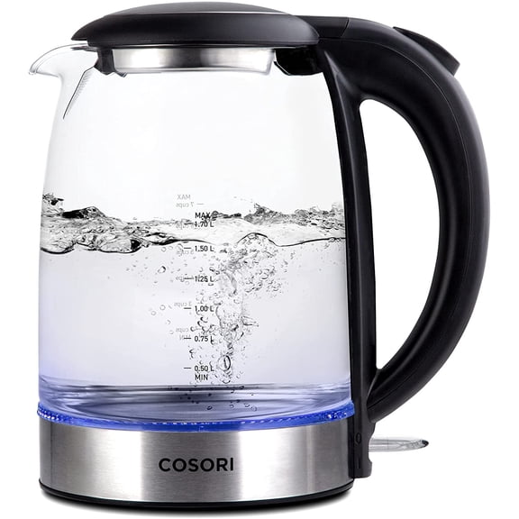 Cosori Electric Kettle for Tea, Water Kettle with Automatic Shut off, Stainless Steel, 1.7L, Black