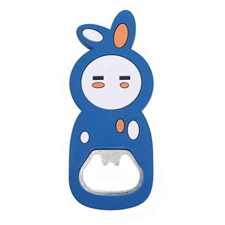 

Farfi Bottle Opener Eye-catching Cartoon Shape Plastic Mag netic Sticker Beer Whiskey Opener for Home (Blue)
